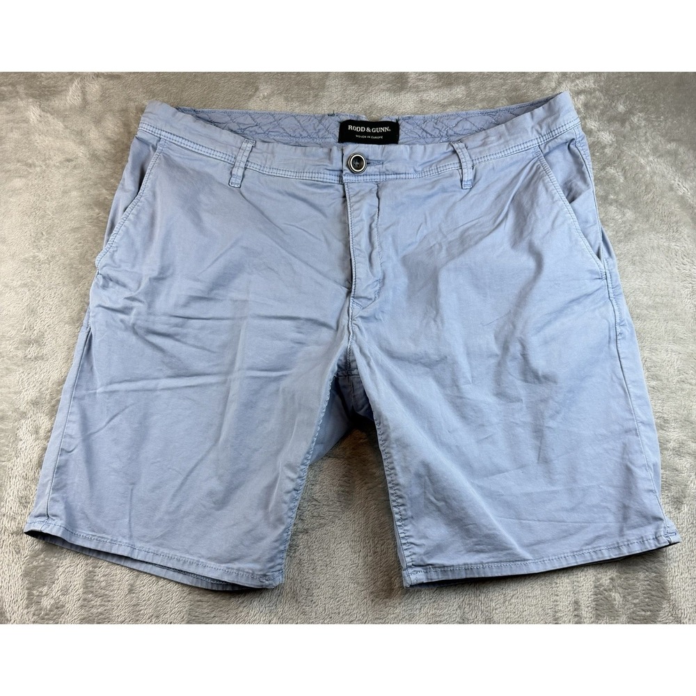 Rodd & Gunn Shorts Men's Size 36‎ Woven In Europe Custom Fit Light Blue Stretch